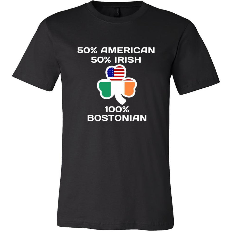 Saint Patrick's Day - " 100 % Boston Irish " - custom made funny t-shirts.-T-shirt-Teelime | shirts-hoodies-mugs