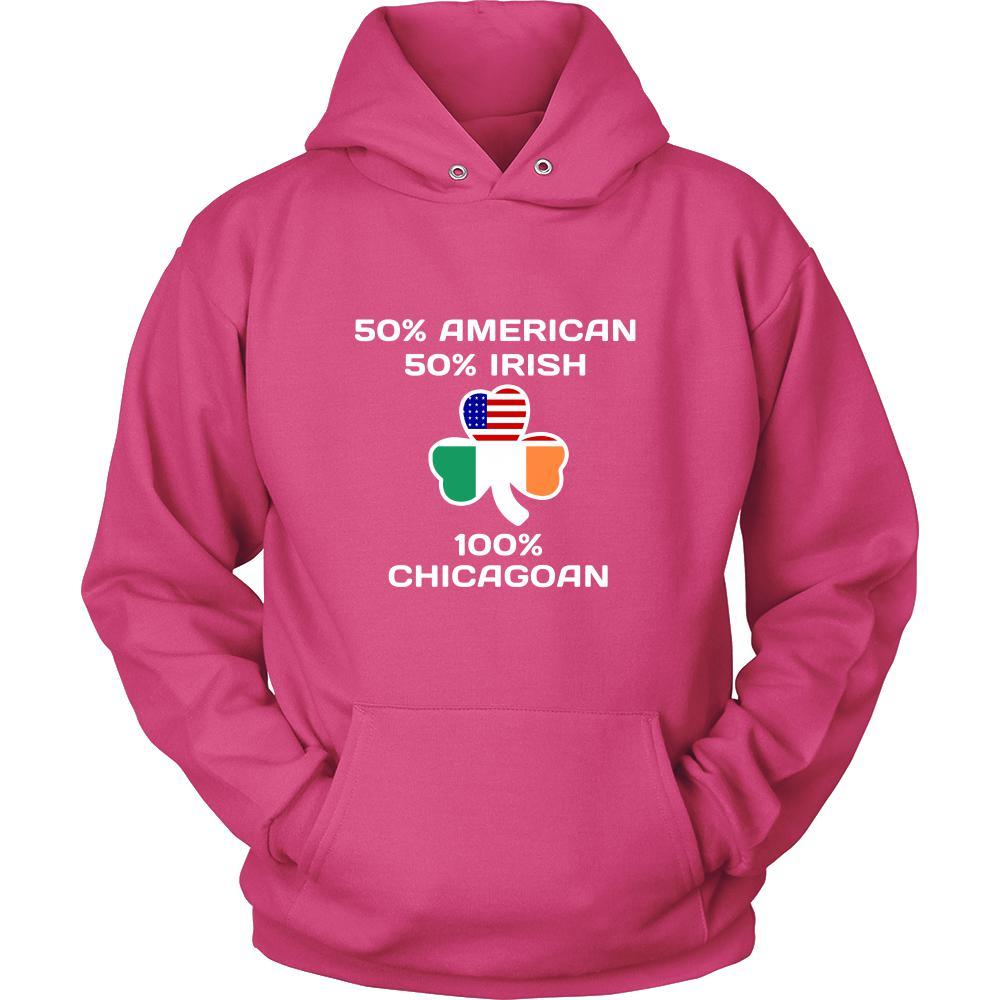 Saint Patrick's Day - " 100 % Chicago Irish " - custom made apparel.-T-shirt-Teelime | shirts-hoodies-mugs