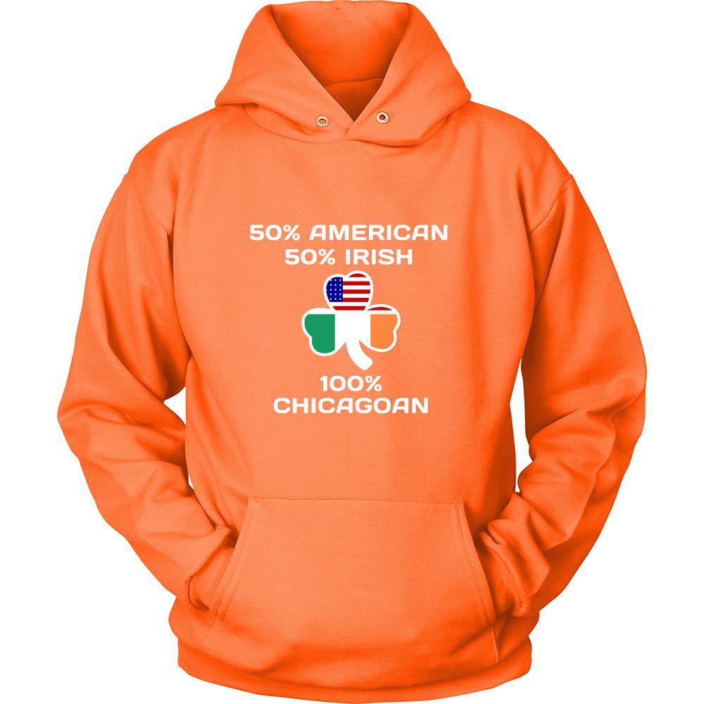 Saint Patrick's Day - " 100 % Chicago Irish " - custom made apparel.-T-shirt-Teelime | shirts-hoodies-mugs