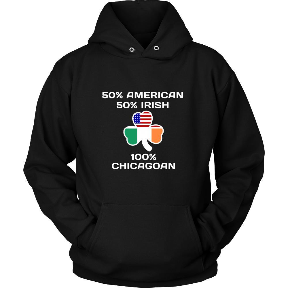 Saint Patrick's Day - " 100 % Chicago Irish " - custom made apparel.-T-shirt-Teelime | shirts-hoodies-mugs