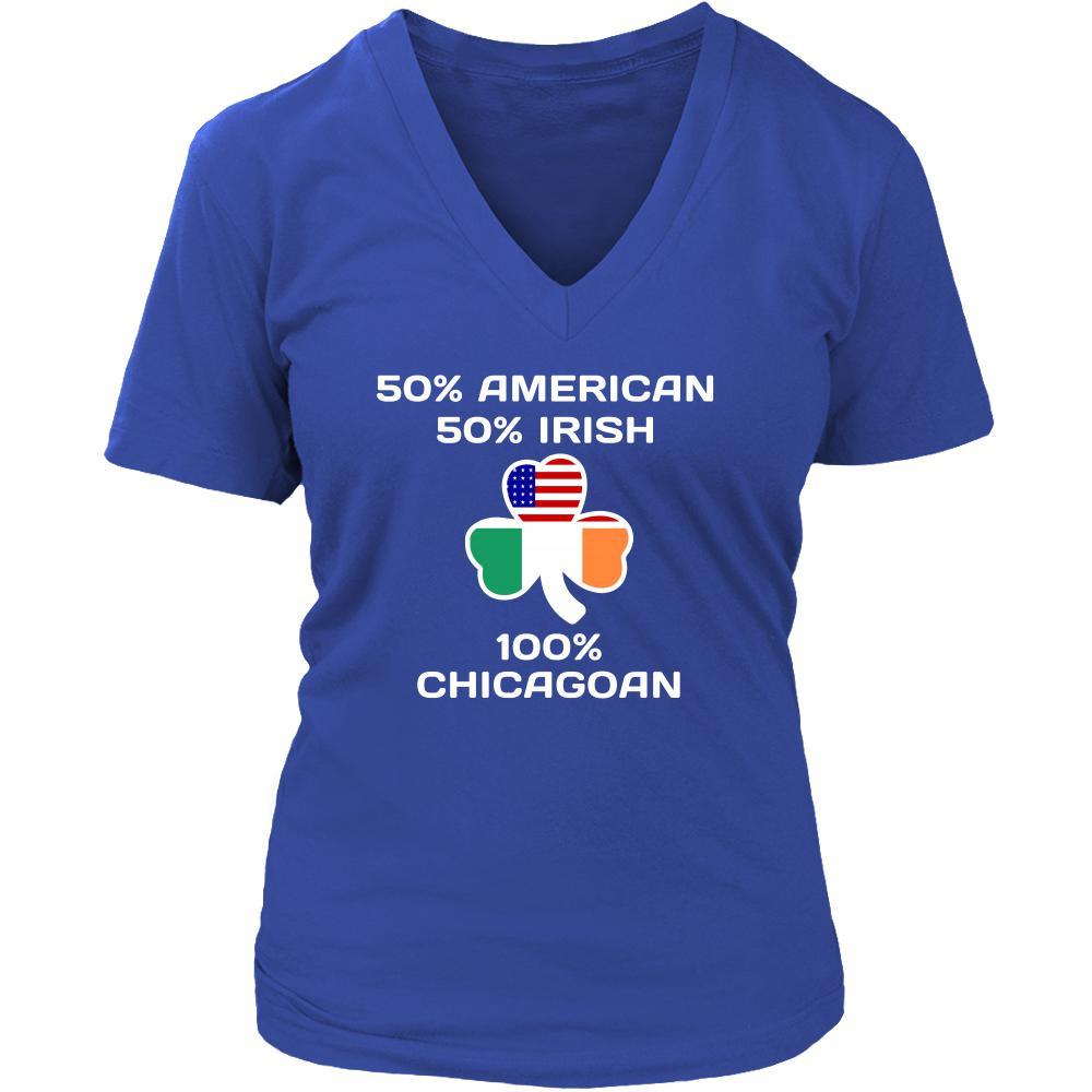 Saint Patrick's Day - " 100 % Chicago Irish " - custom made funny t-shirts.-T-shirt-Teelime | shirts-hoodies-mugs