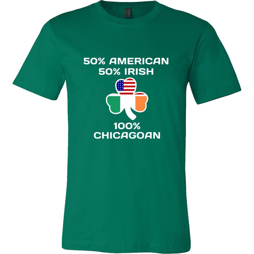 Saint Patrick's Day - " 100 % Chicago Irish " - custom made funny t-shirts.-T-shirt-Teelime | shirts-hoodies-mugs