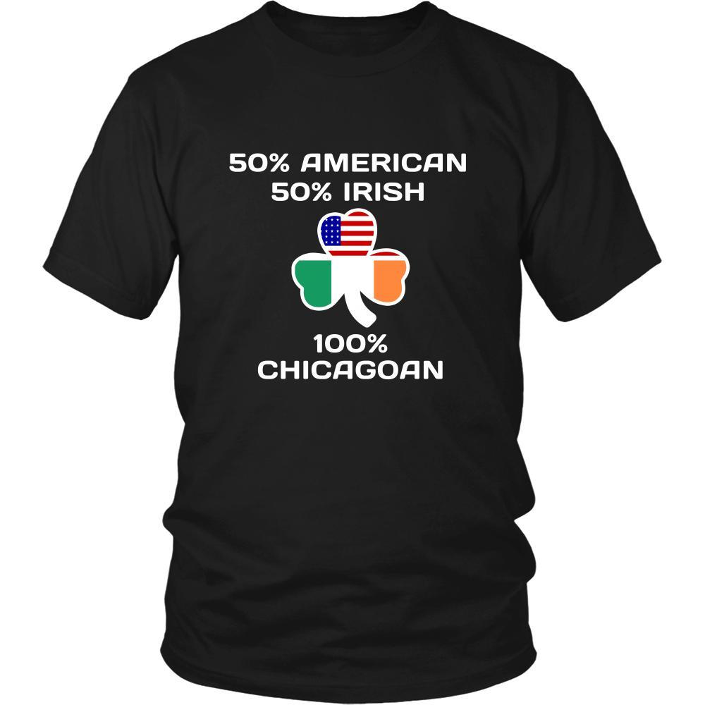 Saint Patrick's Day - " 100 % Chicago Irish " - custom made funny t-shirts.-T-shirt-Teelime | shirts-hoodies-mugs