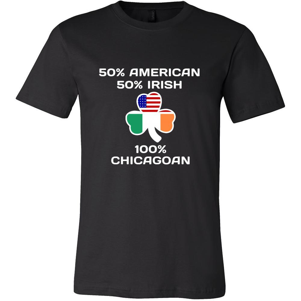 Saint Patrick's Day - " 100 % Chicago Irish " - custom made funny t-shirts.-T-shirt-Teelime | shirts-hoodies-mugs