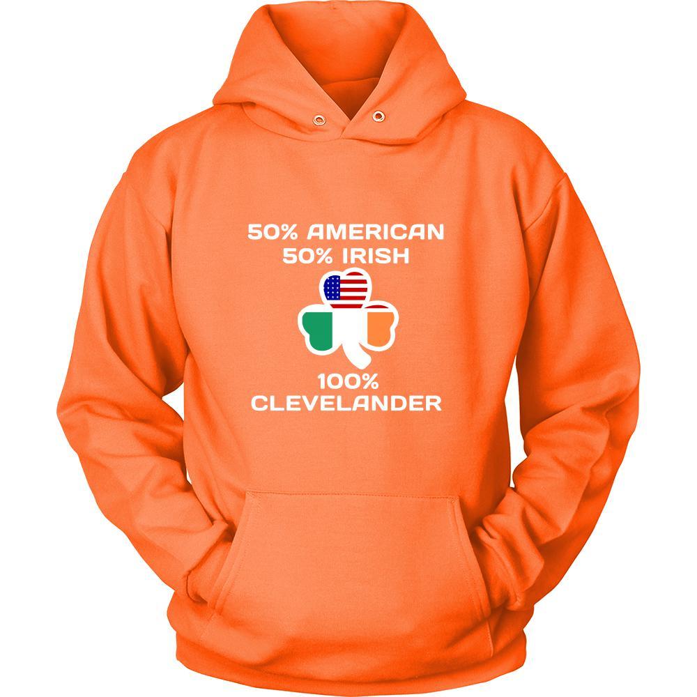 Saint Patrick's Day - " 100 % Cleveland Irish " - custom made apparel.-T-shirt-Teelime | shirts-hoodies-mugs
