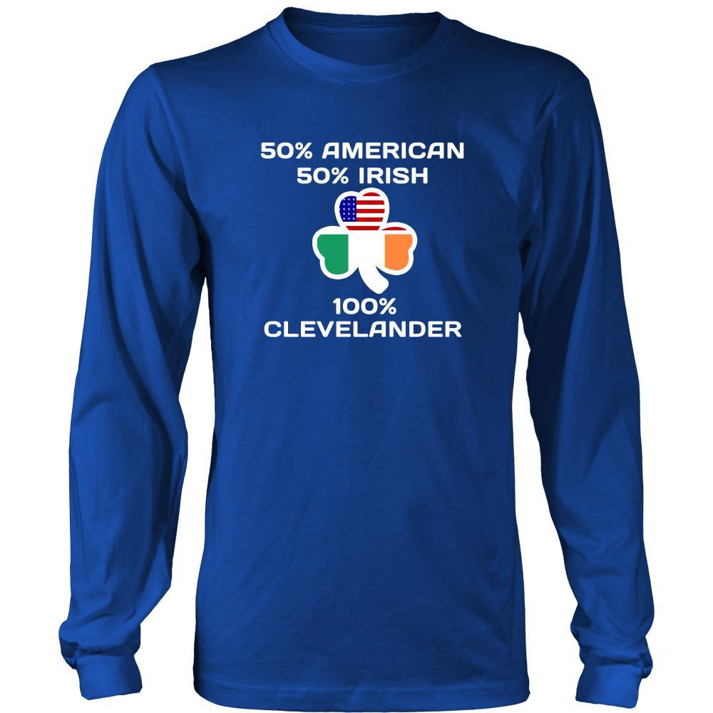 Saint Patrick's Day - " 100 % Cleveland Irish " - custom made apparel.-T-shirt-Teelime | shirts-hoodies-mugs
