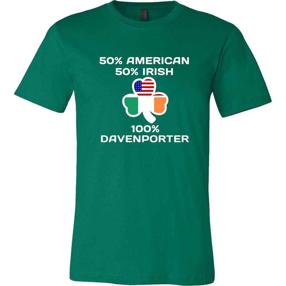 Saint Patrick's Day - " 100 % Davenport Irish " - custom made funny t-shirts.-T-shirt-Teelime | shirts-hoodies-mugs