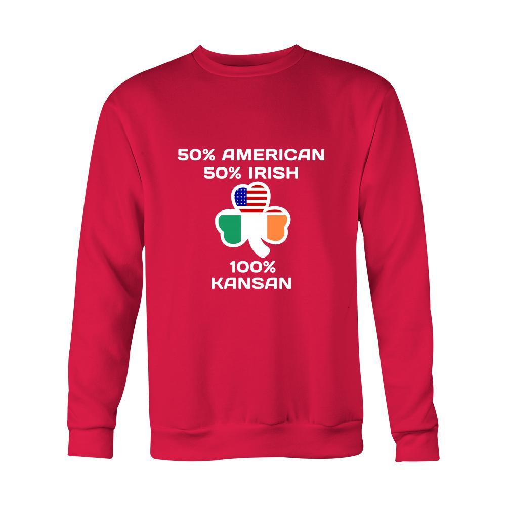 Saint Patrick's Day - " 100 % Kansas City Irish " - custom made apparel.-T-shirt-Teelime | shirts-hoodies-mugs