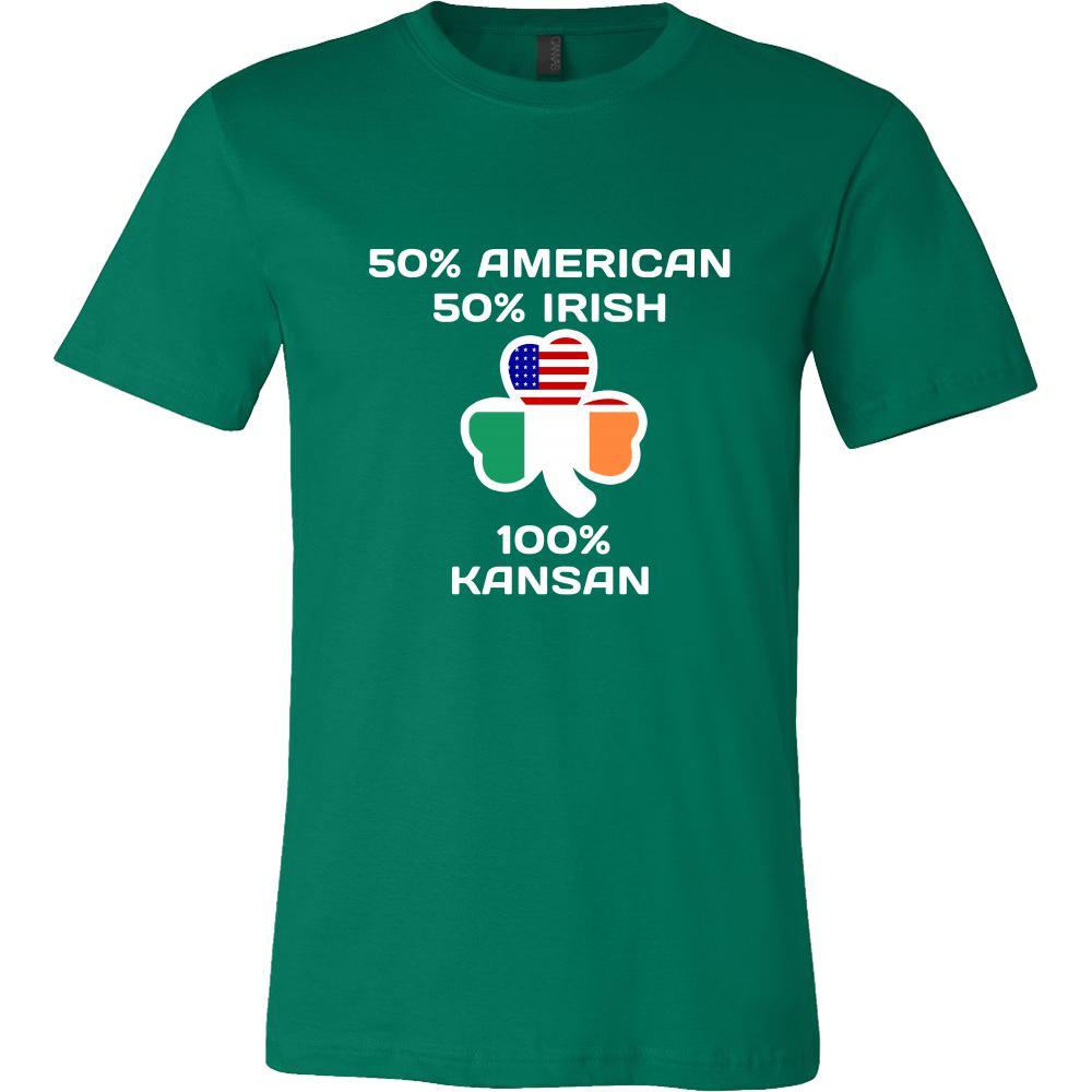 Saint Patrick's Day - " 100 % Kansas City Irish " - custom made funny t-shirts.-T-shirt-Teelime | shirts-hoodies-mugs