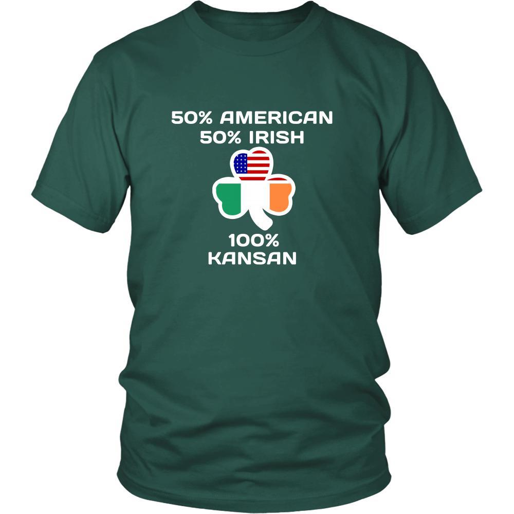 Saint Patrick's Day - " 100 % Kansas City Irish " - custom made funny t-shirts.-T-shirt-Teelime | shirts-hoodies-mugs
