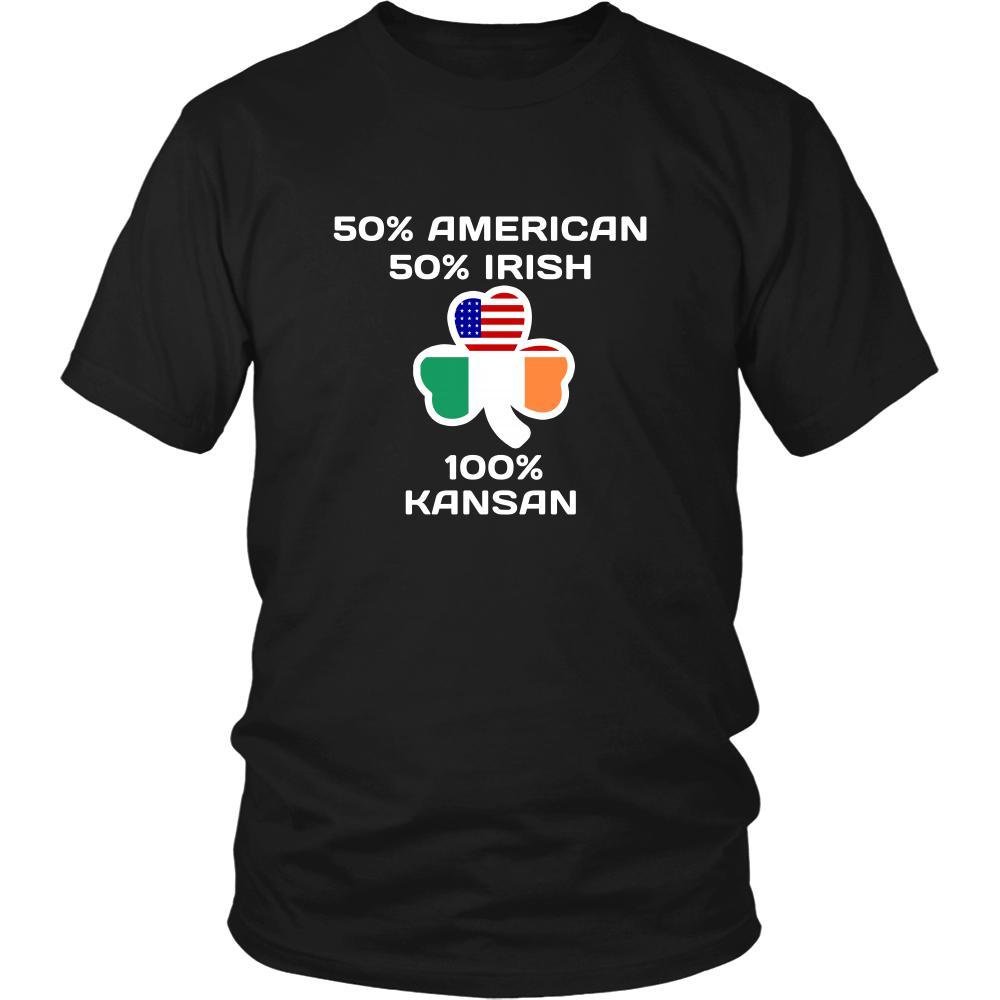 Saint Patrick's Day - " 100 % Kansas City Irish " - custom made funny t-shirts.-T-shirt-Teelime | shirts-hoodies-mugs