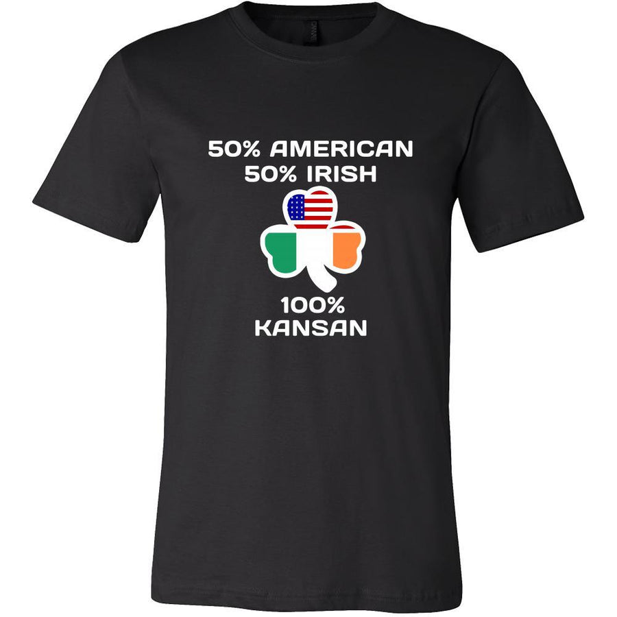 Saint Patrick's Day - " 100 % Kansas City Irish " - custom made funny t-shirts.-T-shirt-Teelime | shirts-hoodies-mugs