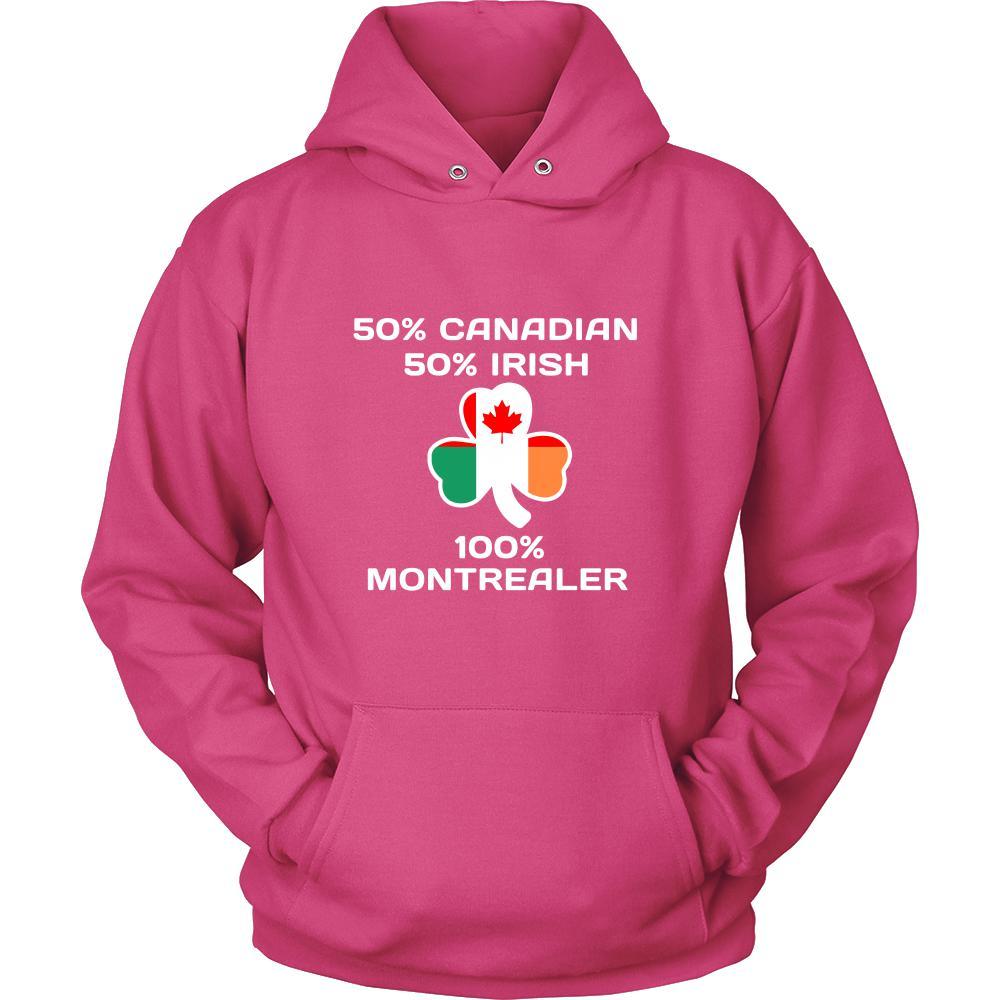 Saint Patrick's Day - "100 % Montreal Canada Irish" - custom made apparel.-T-shirt-Teelime | shirts-hoodies-mugs
