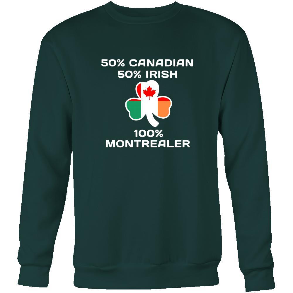 Saint Patrick's Day - "100 % Montreal Canada Irish" - custom made apparel.-T-shirt-Teelime | shirts-hoodies-mugs