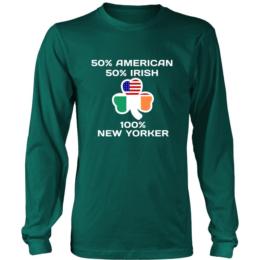 Saint Patrick's Day - " 100 % New York Irish " - custom made apparel.-T-shirt-Teelime | shirts-hoodies-mugs