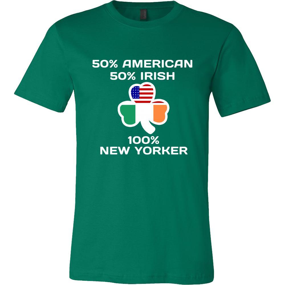 Saint Patrick's Day - " 100 % New York Irish " - custom made funny t-shirts.-T-shirt-Teelime | shirts-hoodies-mugs