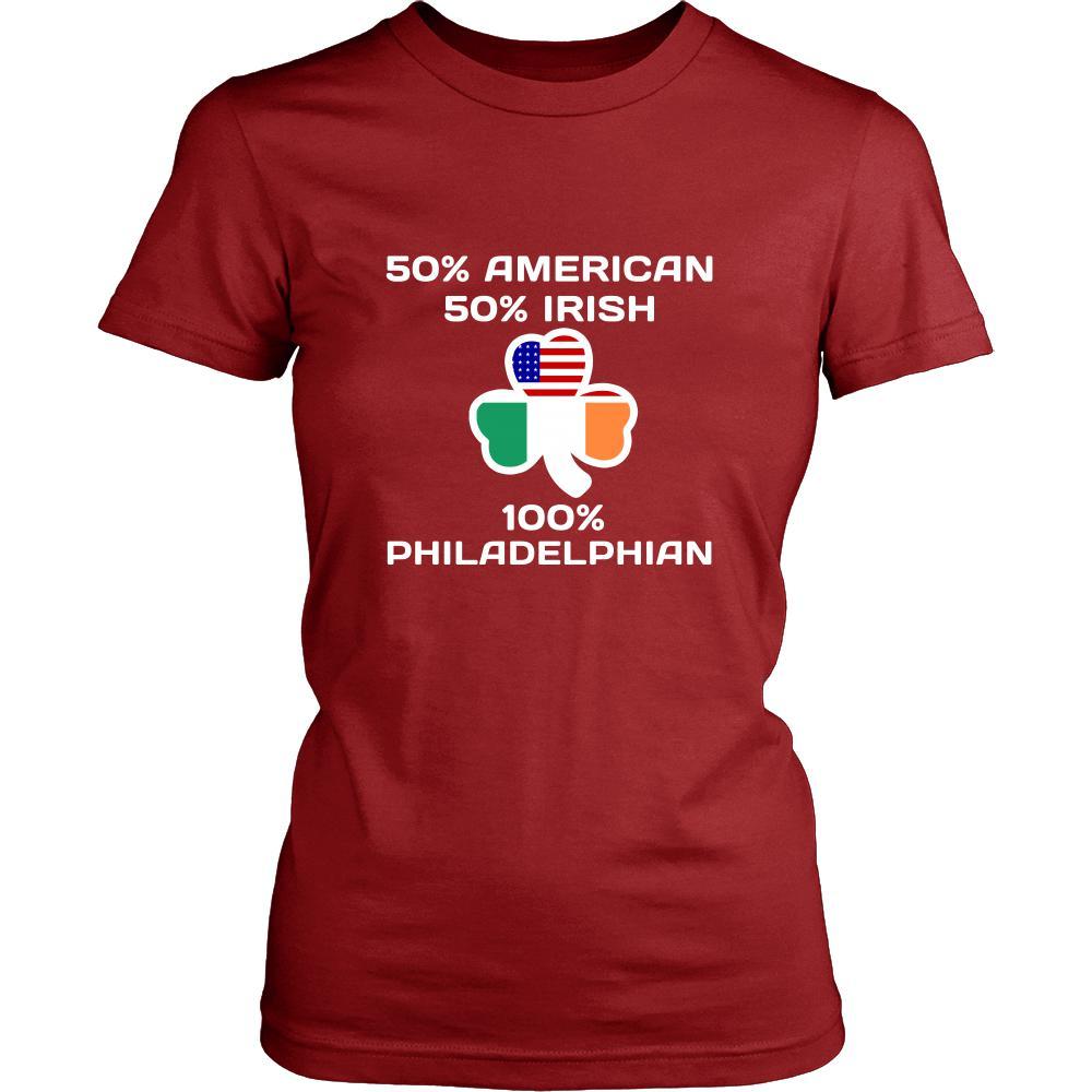 Saint Patrick's Day - " 100 % Philadeiphia Irish " - custom made funny t-shirts.-T-shirt-Teelime | shirts-hoodies-mugs