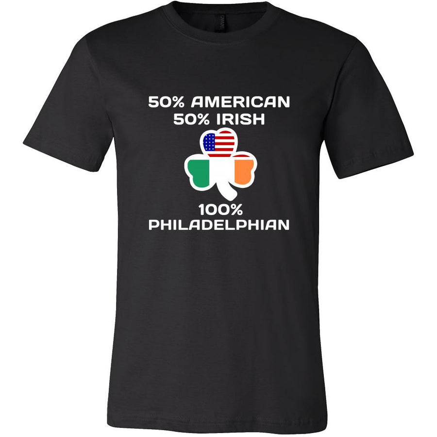 Saint Patrick's Day - " 100 % Philadeiphia Irish " - custom made funny t-shirts.-T-shirt-Teelime | shirts-hoodies-mugs