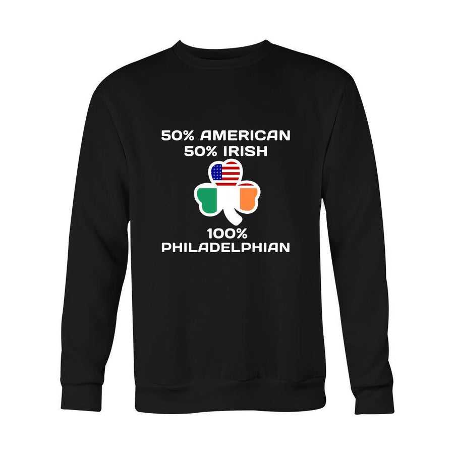 Saint Patrick's Day - " 100 % Philadelphia Irish " - custom made funny t-shirts.-T-shirt-Teelime | shirts-hoodies-mugs