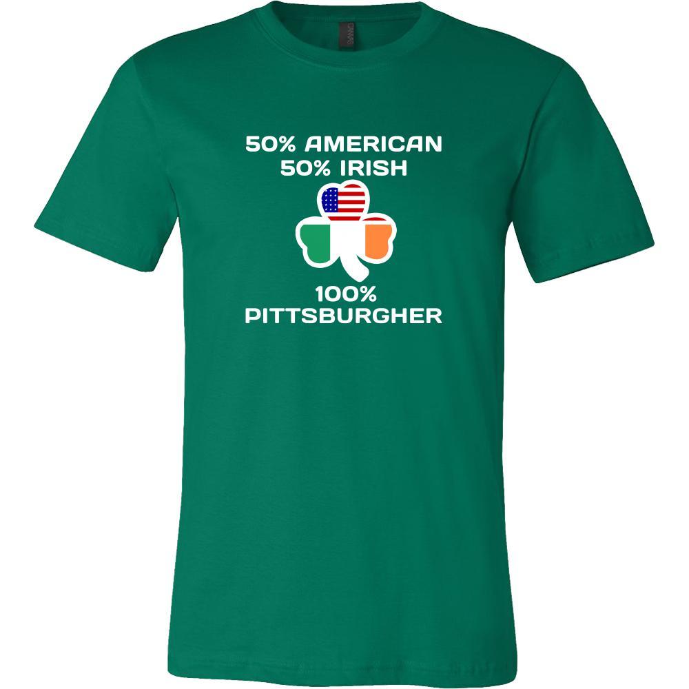 Saint Patrick's Day - " 100 % Pittsburgh Irish " - custom made funny t-shirts.-T-shirt-Teelime | shirts-hoodies-mugs