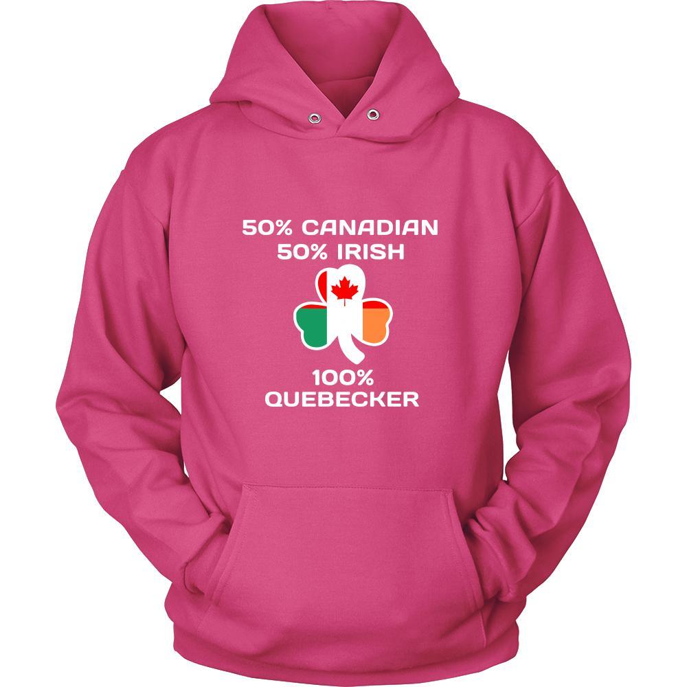 Saint Patrick's Day - " 100 % Quebec City Canada Irish " - custom made apparel.-T-shirt-Teelime | shirts-hoodies-mugs