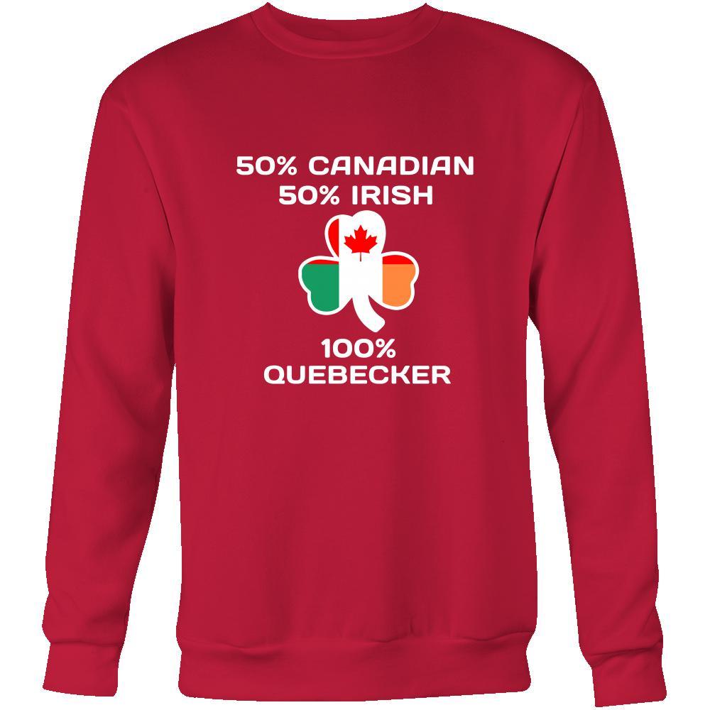 Saint Patrick's Day - " 100 % Quebec City Canada Irish " - custom made apparel.-T-shirt-Teelime | shirts-hoodies-mugs