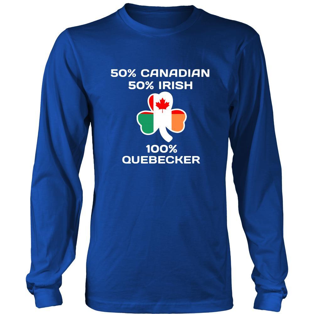 Saint Patrick's Day - " 100 % Quebec City Canada Irish " - custom made apparel.-T-shirt-Teelime | shirts-hoodies-mugs