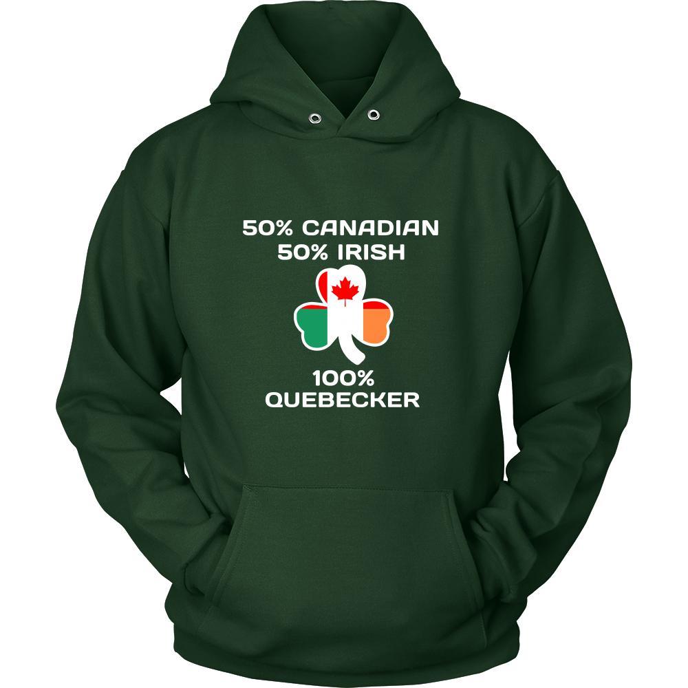 Saint Patrick's Day - " 100 % Quebec City Canada Irish " - custom made apparel.-T-shirt-Teelime | shirts-hoodies-mugs