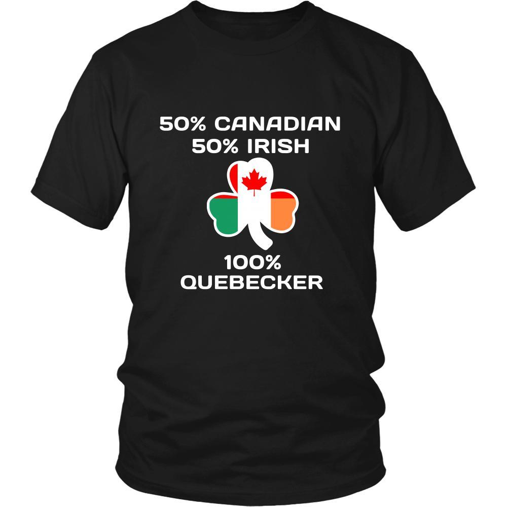Saint Patrick's Day - " 100 % Quebec City Canada Irish " - custom made funny t-shirts.-T-shirt-Teelime | shirts-hoodies-mugs