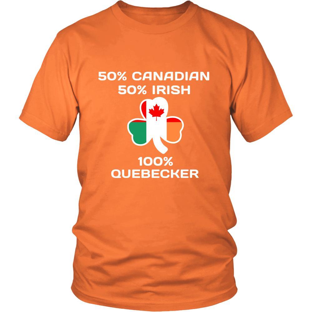 Saint Patrick's Day - " 100 % Quebec City Canada Irish " - custom made funny t-shirts.-T-shirt-Teelime | shirts-hoodies-mugs