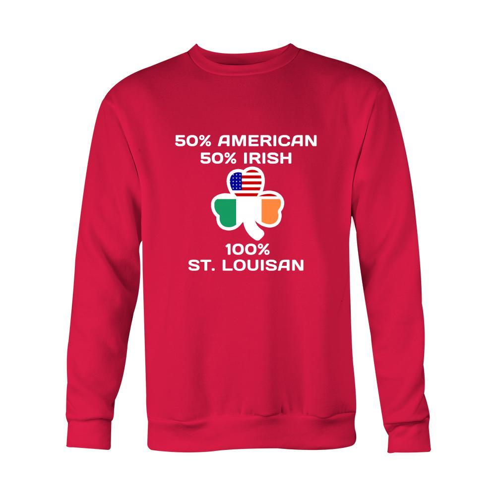 Saint Patrick's Day - " 100 % Saint Louis Irish " - custom made apparel.-T-shirt-Teelime | shirts-hoodies-mugs