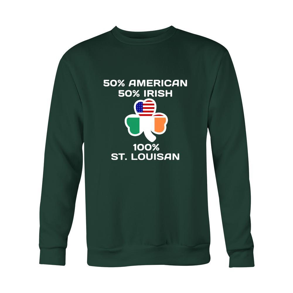 Saint Patrick's Day - " 100 % Saint Louis Irish " - custom made apparel.-T-shirt-Teelime | shirts-hoodies-mugs