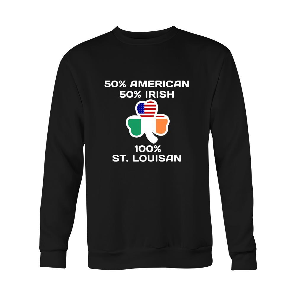 Saint Patrick's Day - " 100 % Saint Louis Irish " - custom made apparel.-T-shirt-Teelime | shirts-hoodies-mugs