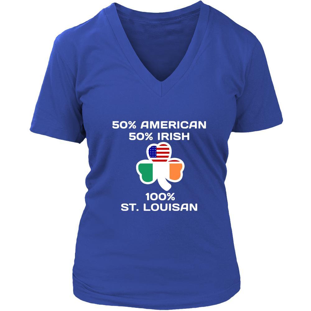 Saint Patrick's Day - " 100 % Saint Louis Irish " - custom made funny t-shirts.-T-shirt-Teelime | shirts-hoodies-mugs