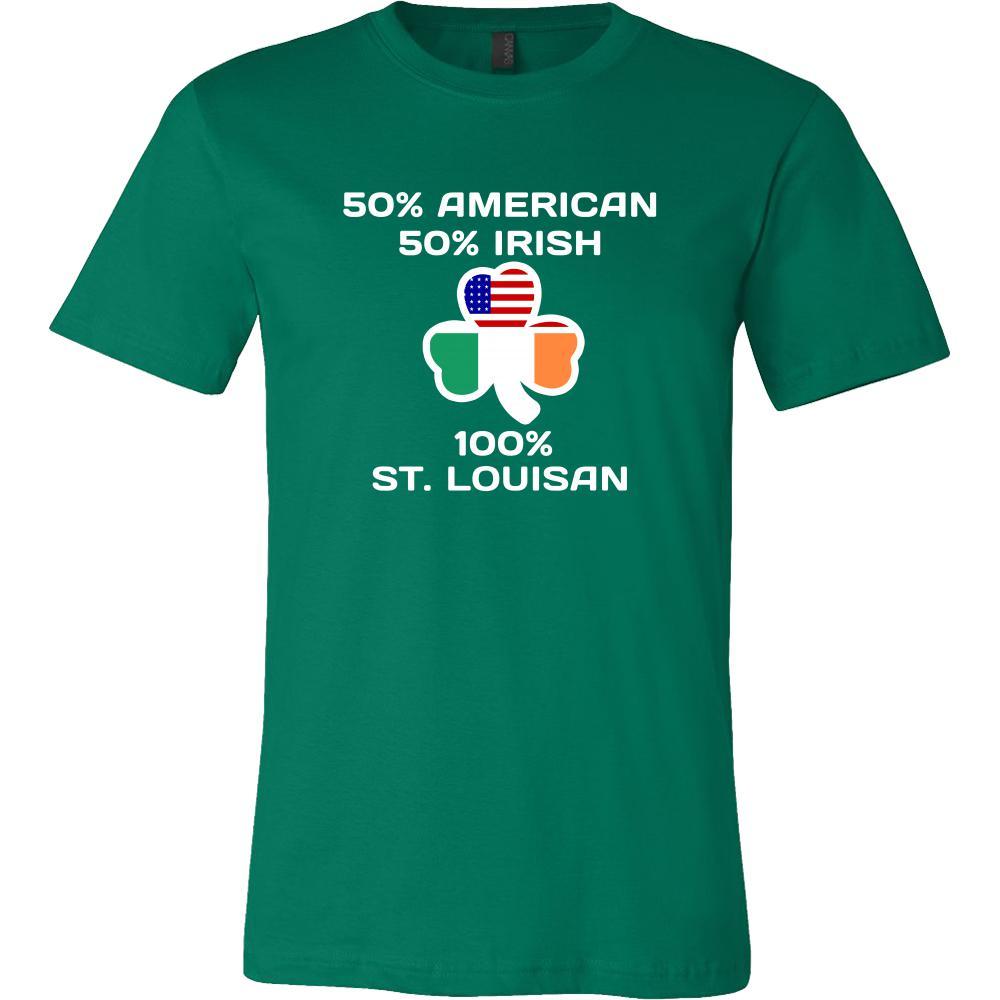 Saint Patrick's Day - " 100 % Saint Louis Irish " - custom made funny t-shirts.-T-shirt-Teelime | shirts-hoodies-mugs