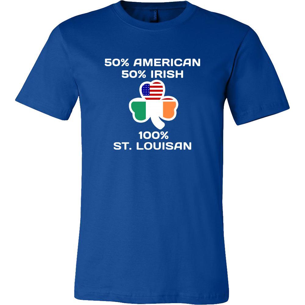 Saint Patrick's Day - " 100 % Saint Louis Irish " - custom made funny t-shirts.-T-shirt-Teelime | shirts-hoodies-mugs