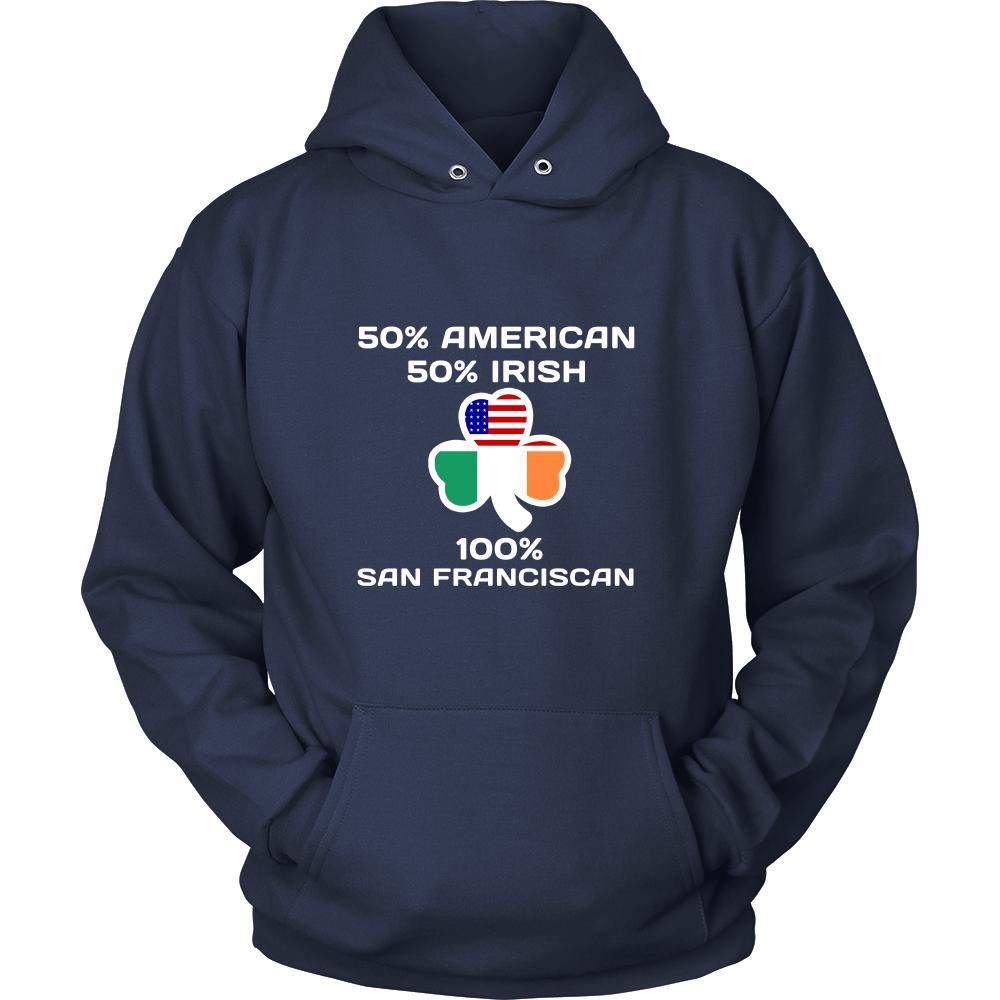 Saint Patrick's Day - " 100 % San Francisco Irish " - custom made funny t-shirts.-T-shirt-Teelime | shirts-hoodies-mugs