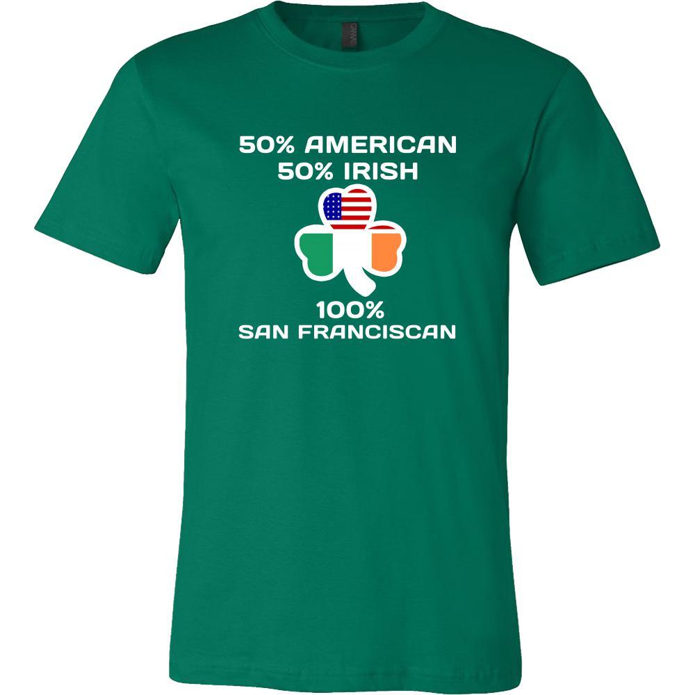 Saint Patrick's Day - " 100 % San Francisco Irish " - custom made funny t-shirts.-T-shirt-Teelime | shirts-hoodies-mugs