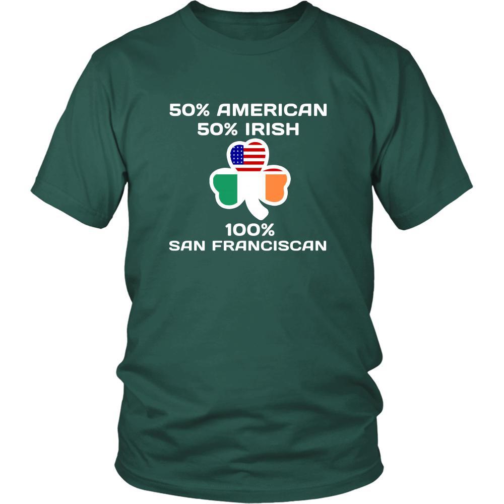 Saint Patrick's Day - " 100 % San Francisco Irish " - custom made funny t-shirts.-T-shirt-Teelime | shirts-hoodies-mugs