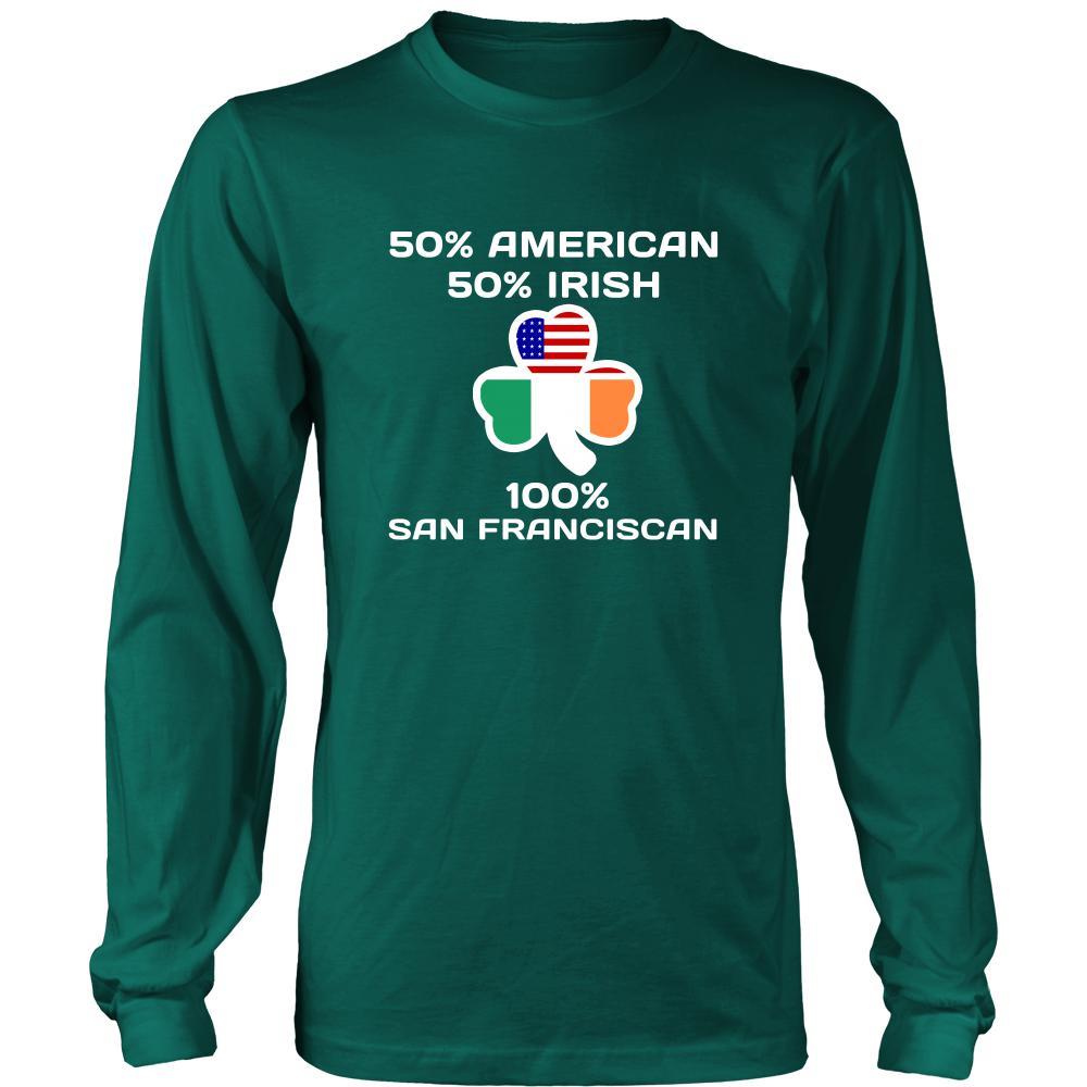 Saint Patrick's Day - " 100 % San Francisco Irish " - custom made funny t-shirts.-T-shirt-Teelime | shirts-hoodies-mugs
