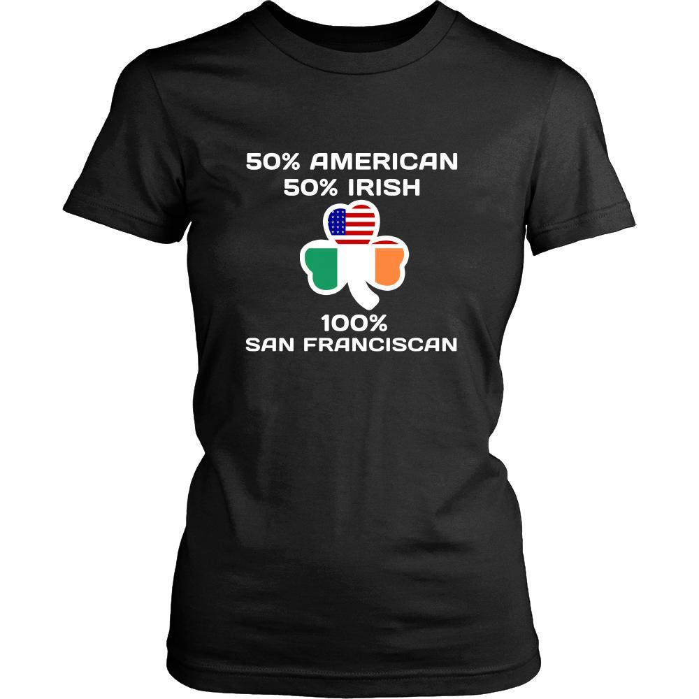 Saint Patrick's Day - " 100 % San Francisco Irish " - custom made funny t-shirts.-T-shirt-Teelime | shirts-hoodies-mugs