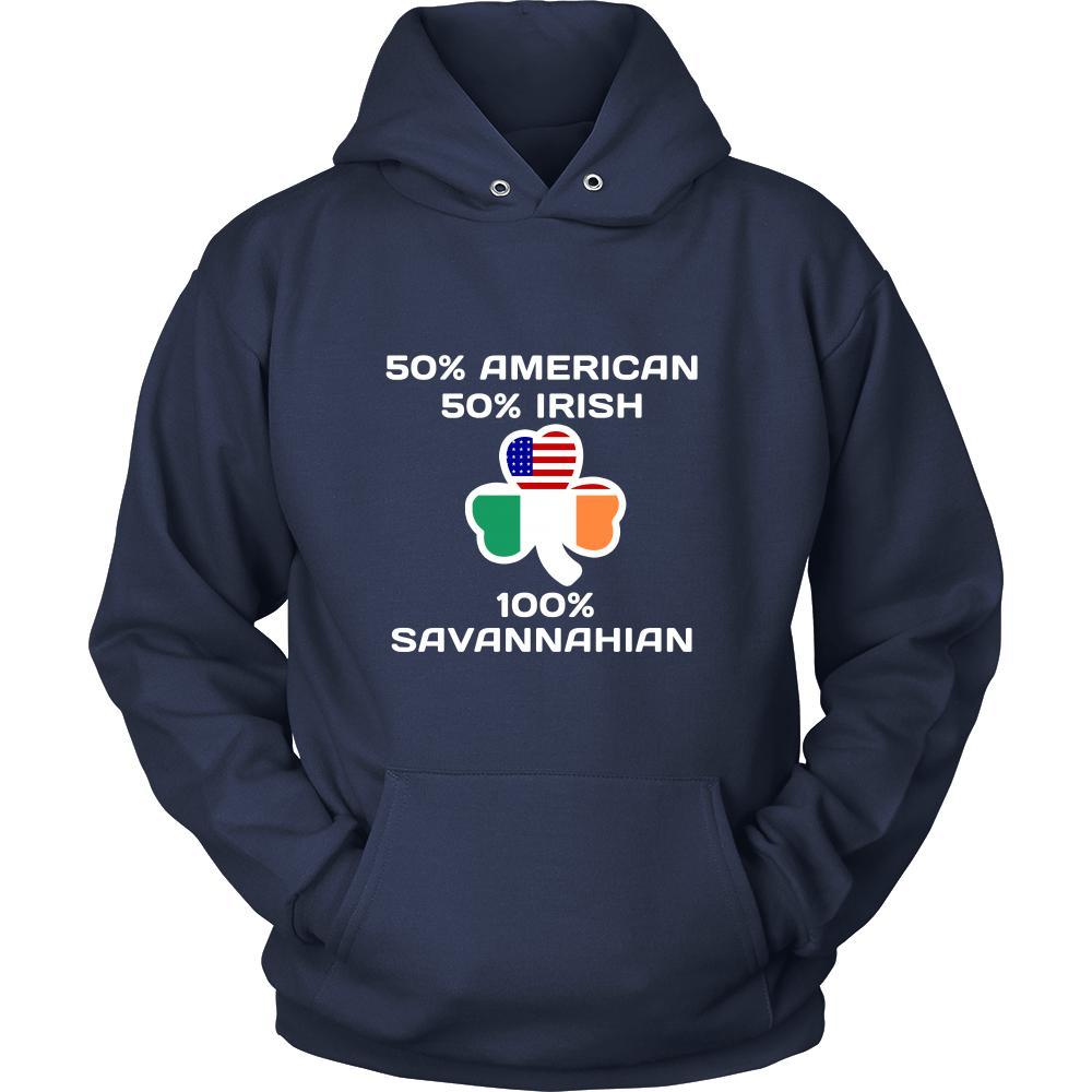 Saint Patrick's Day - " 100 % Savannah Irish " - custom made funny t-shirts.-T-shirt-Teelime | shirts-hoodies-mugs