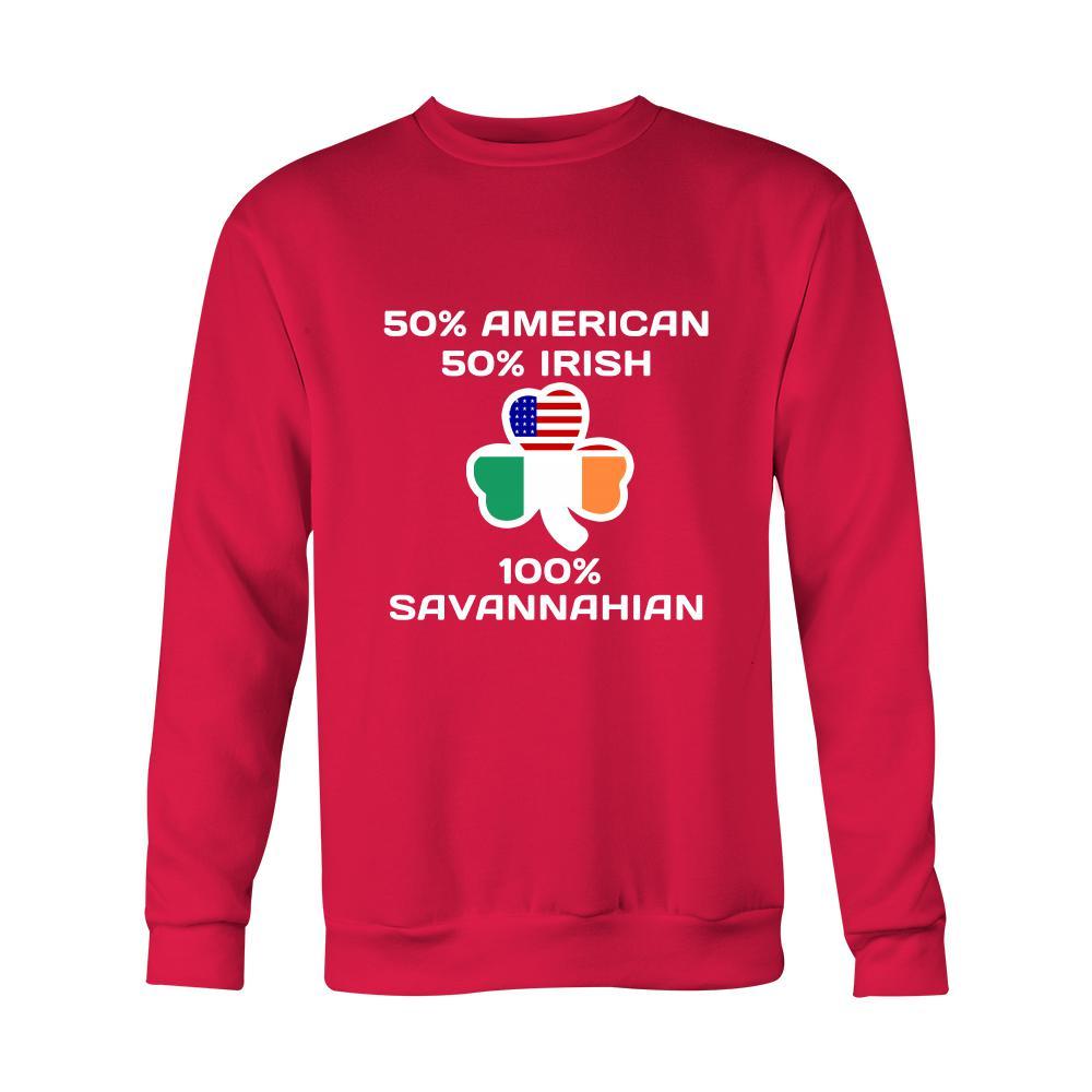Saint Patrick's Day - " 100 % Savannah Irish " - custom made funny t-shirts.-T-shirt-Teelime | shirts-hoodies-mugs