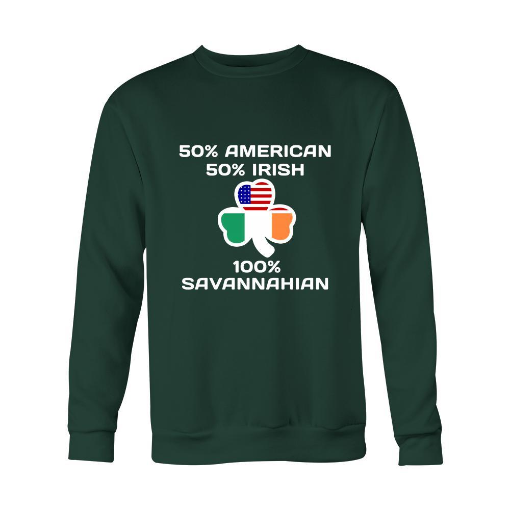 Saint Patrick's Day - " 100 % Savannah Irish " - custom made funny t-shirts.-T-shirt-Teelime | shirts-hoodies-mugs