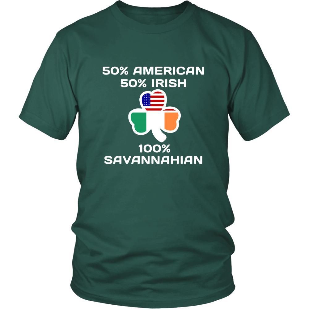 Saint Patrick's Day - " 100 % Savannah Irish " - custom made funny t-shirts.-T-shirt-Teelime | shirts-hoodies-mugs