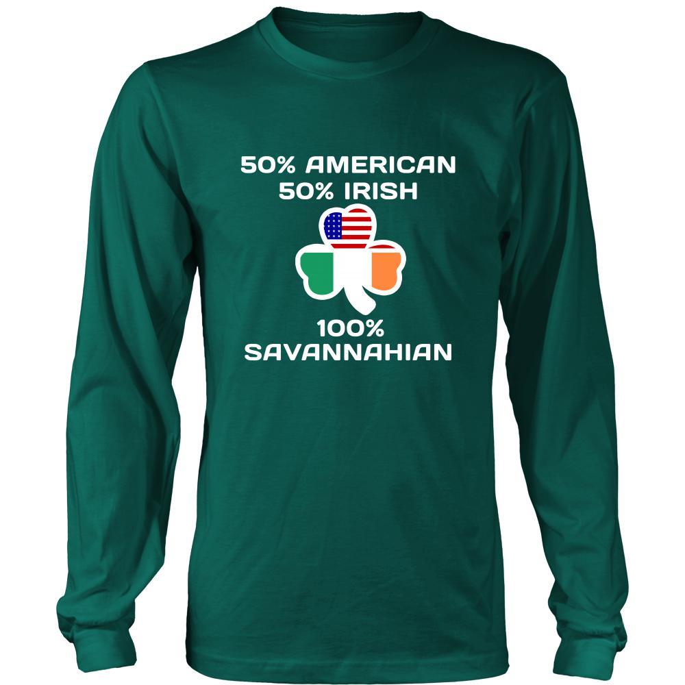 Saint Patrick's Day - " 100 % Savannah Irish " - custom made funny t-shirts.-T-shirt-Teelime | shirts-hoodies-mugs