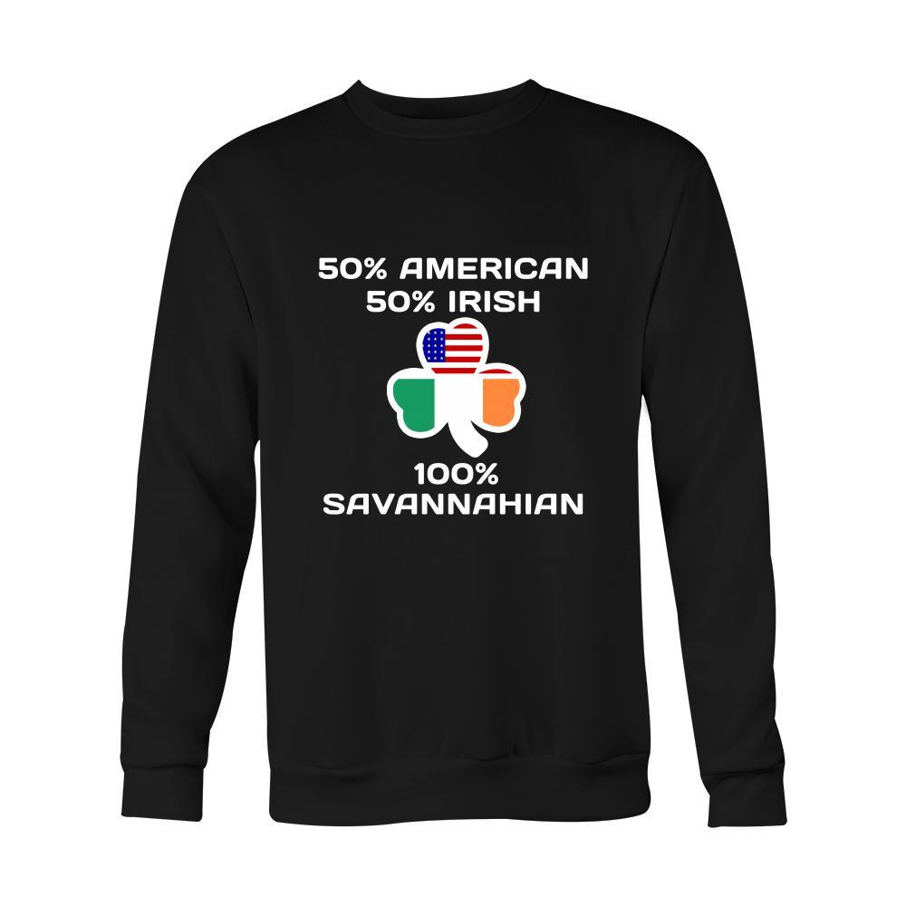 Saint Patrick's Day - " 100 % Savannah Irish " - custom made funny t-shirts.-T-shirt-Teelime | shirts-hoodies-mugs