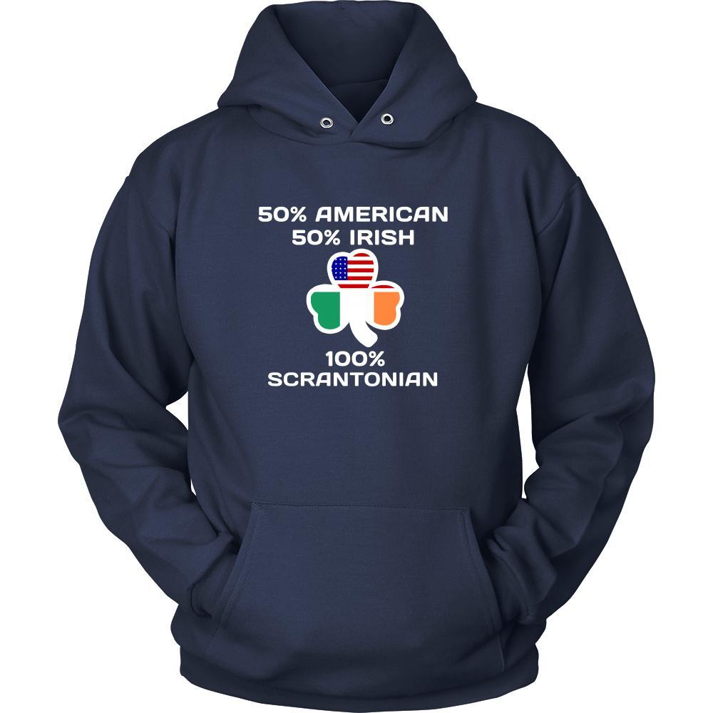 Saint Patrick's Day - " 100 % Scranton Irish " - custom made apparel.-T-shirt-Teelime | shirts-hoodies-mugs