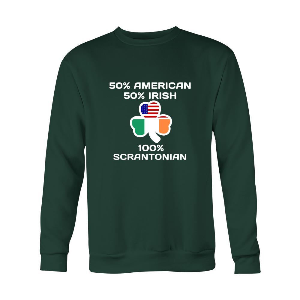 Saint Patrick's Day - " 100 % Scranton Irish " - custom made apparel.-T-shirt-Teelime | shirts-hoodies-mugs