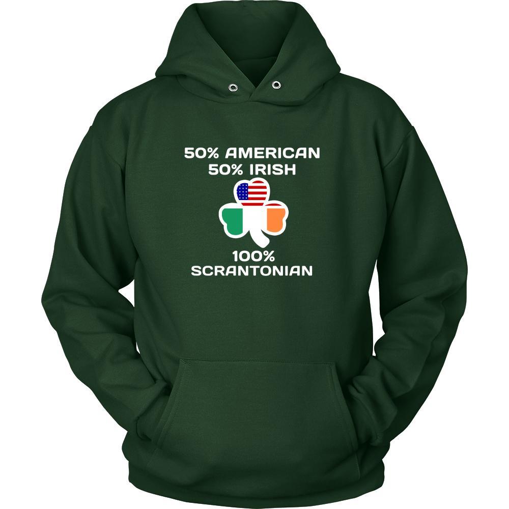 Saint Patrick's Day - " 100 % Scranton Irish " - custom made apparel.-T-shirt-Teelime | shirts-hoodies-mugs